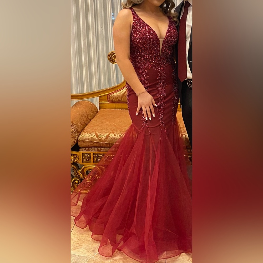 Jovani long dress with train open back